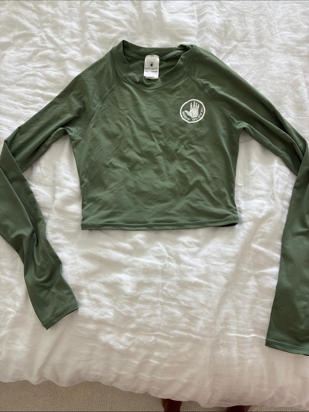 Body Glove Olive Green Long Sleeve Crop Rash Guard